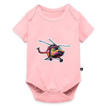 Hélicoptère / Hélicoptère / Vol / Aviation - Body à manches courtes Premium Bébé - rose - Devant