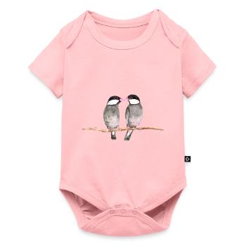 Two kissing rice birds - Baby Premium short-sleeve bodysuit - rose - Front