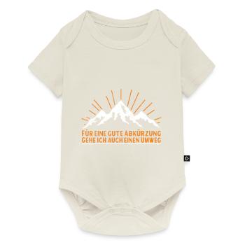 Wandern Abkürzung Wegfinder Pfadfinder Berge Umweg - Baby Premium Kurzarmbody - Naturweiß - Vorne