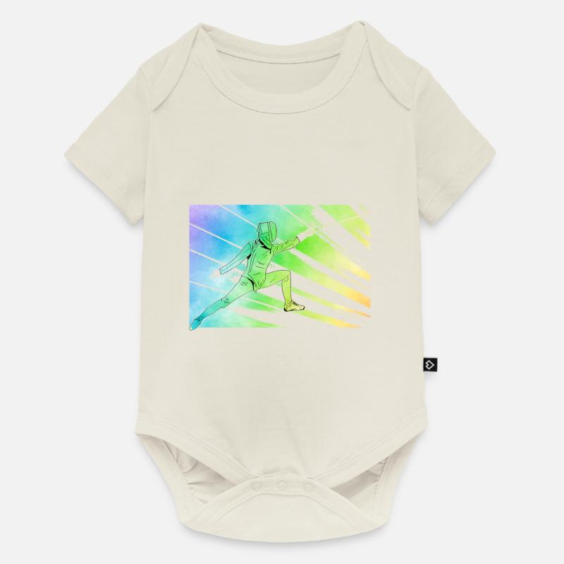 Fechten - Baby Premium Kurzarmbody - Naturweiß