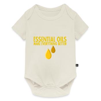 Essential Oils Make Everything Better 4 - Baby Premium Kurzarmbody - Naturweiß - Vorne