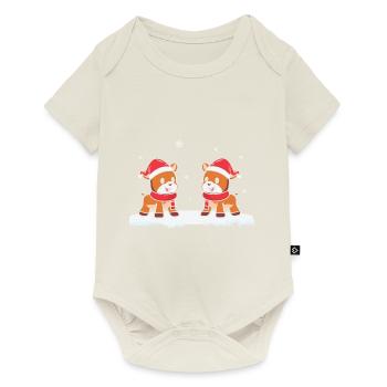 Weihnachten Weihnachtsmann Geschenke - Baby Premium Kurzarmbody - Naturweiß - Vorne