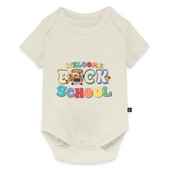 Bienvenue à l’école pour un autobus scolaire mignon et drôle - Body à manches courtes Premium Bébé - blanc cassé - Devant