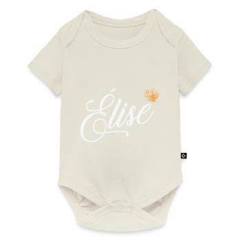 Elise Nom pour Femme Enfants Bambins - Elise Custom - Body à manches courtes Premium Bébé - blanc cassé - Devant