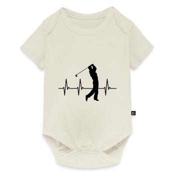 Heartbeat Golf Golfer Heartbeat Pulse - Baby Premium short-sleeve bodysuit - off white - Front