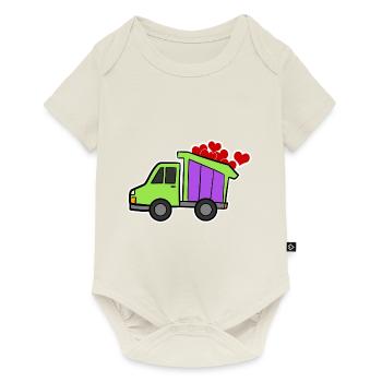 Excavatrice Chantier de construction Ouvrier de la construction Construction Coeur I Cadeau - Body à manches courtes Premium Bébé - blanc cassé - Devant