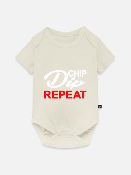 Chip Dip Repeat 8 - Baby Premium Kurzarmbody - Naturweiß