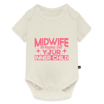 Sage-femme LD Travail Obstétricien Cadeau - Body à manches courtes Premium Bébé - blanc cassé - Devant