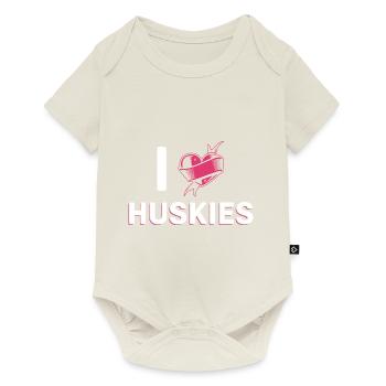J’adore les Huskies - Body à manches courtes Premium Bébé - blanc cassé - Devant