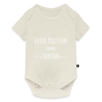 futur polisson comme tonton - Body à manches courtes Premium Bébé - blanc cassé - Devant