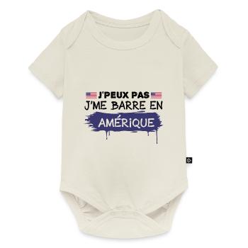 j'peux pas je me barre en Amérique | USA - Body à manches courtes Premium Bébé - blanc cassé - Devant