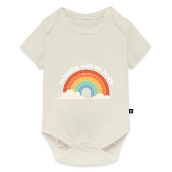 Jumelage de l’équipe des meilleurs amis avec mon meilleur jumeau - Body à manches courtes Premium Bébé - blanc cassé - Devant