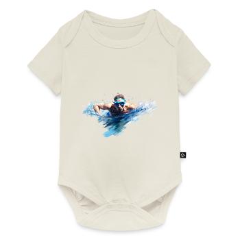 Schwimmen ist eine beliebte Sportart - Baby Premium Kurzarmbody - Naturweiß - Vorne