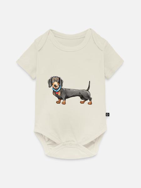 Dackel Geschenkidee - Baby Premium Kurzarmbody - Naturweiß