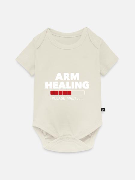 Arm Healing Please Wait - Baby Premium Kurzarmbody - Naturweiß