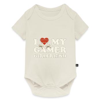 I Heart My Gamer Girlfriend - J’aime mon joueur - Body à manches courtes Premium Bébé - blanc cassé - Devant