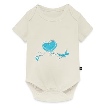 Airplane Pilot Fly Heart Destination I Gift - Baby Premium short-sleeve bodysuit - off white - Front