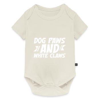 Dog Paws And White Claws 3 - Baby Premium Kurzarmbody - Naturweiß - Vorne