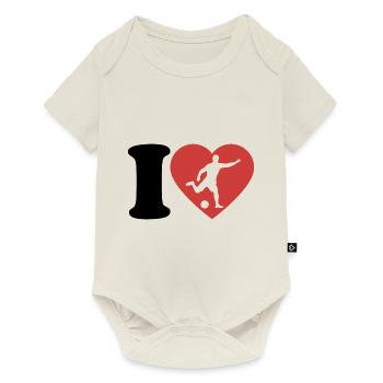 I Love Soccer - Heart - Hobby - Baby Premium short-sleeve bodysuit - off white - Front