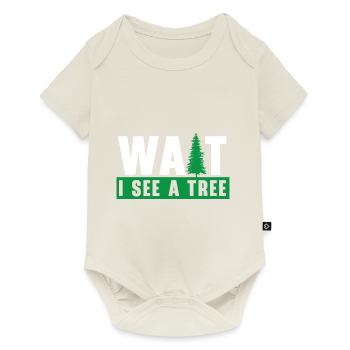 Attendez de voir un arboriculteur forestier - Body à manches courtes Premium Bébé - blanc cassé - Devant