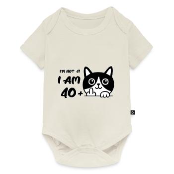 Je n’ai pas 41 ans, j’ai 40 ans plus 1 majeur Cat Flip - Body à manches courtes Premium Bébé - blanc cassé - Devant