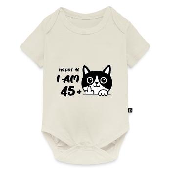 I'm Not 46, I Am 45 Plus 1 Middle Finger Cat Flip - Baby Premium short-sleeve bodysuit - off white - Front