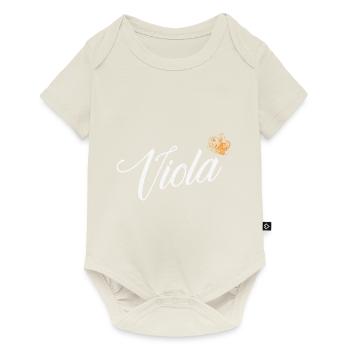 Viola Benutzerdefinierter Name für Frauen Kinder Kleinkinder - Viola - Baby Premium Kurzarmbody - Naturweiß - Vorne