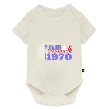 Né pour briller depuis 1970 - 55 ans - Body à manches courtes Premium Bébé - blanc cassé - Devant