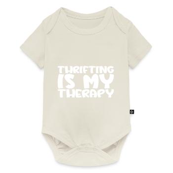 Thrifting Is My Therapy 3 - Baby Premium Kurzarmbody - Naturweiß - Vorne