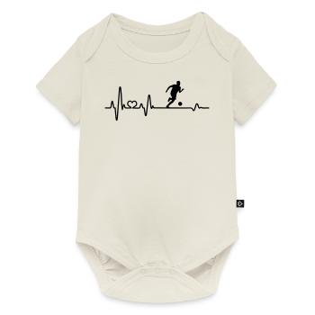 Fußball Fußballspieler Fußballer Herzschlag EKG - Baby Premium Kurzarmbody - Naturweiß - Vorne