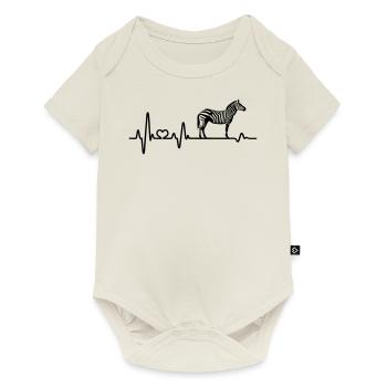 Heartbeat Zebra ECG Love Zebras Africa - Baby Premium short-sleeve bodysuit - off white - Front