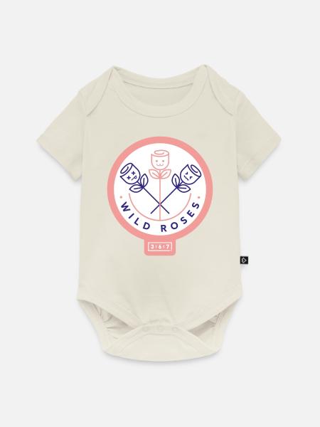 Wilde Rosen - Baby Premium Kurzarmbody - Naturweiß