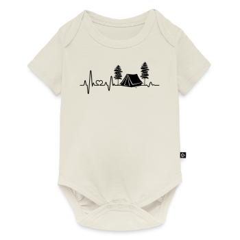 camping Heartbeat Tent Camping Love camping Nature - Baby Premium short-sleeve bodysuit - off white - Front