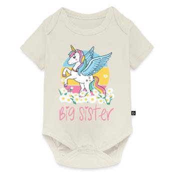 Big Sister Unicorn Sister - Baby Premium short-sleeve bodysuit - off white - Front