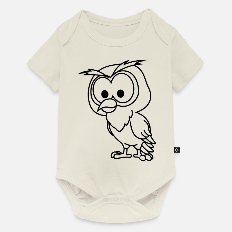Hibou Comic Animal - Body à manches courtes Premium Bébé - blanc cassé