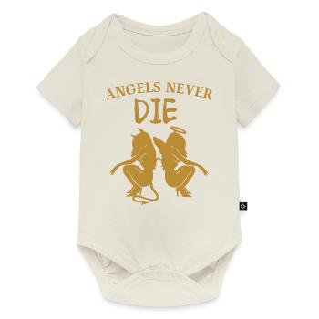 LES ANGES NE MEURENT JAMAIS Anges et démons avec la parole - Body à manches courtes Premium Bébé - blanc cassé - Devant