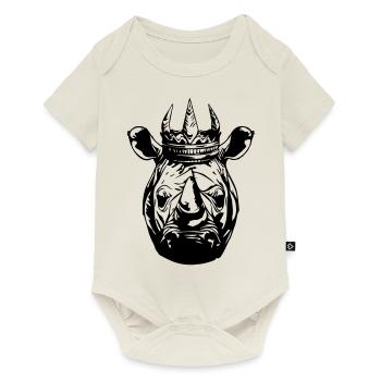 Rhinoceros Crown King - Baby Premium short-sleeve bodysuit - off white - Front