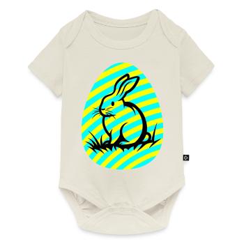 Icône de Pâques lapin - Body à manches courtes Premium Bébé - blanc cassé - Devant