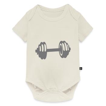 poids haltere cross musculation - Body à manches courtes Premium Bébé - blanc cassé - Devant
