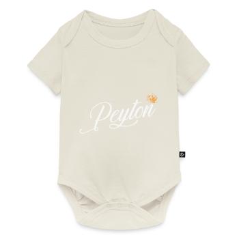 Peyton Name für Frauen Kinder Kleinkinder - Peyton Leisten - Baby Premium Kurzarmbody - Naturweiß - Vorne