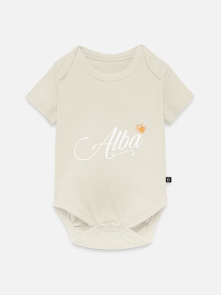 Alba Custom Name für Frauen Kinder Kleinkinder - Alba - Baby Premium Kurzarmbody - Naturweiß