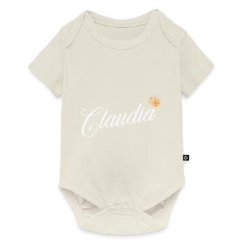 Claudia Nom pour Femme Enfants Bambins - Claudia - Body à manches courtes Premium Bébé - blanc cassé - Devant