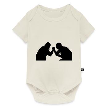 poor wrestling arm wrestling silhouette - Baby Premium short-sleeve bodysuit - off white - Front