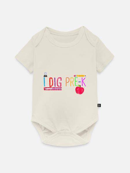 I Dig Pre-K 3 - Baby Premium Kurzarmbody - Naturweiß