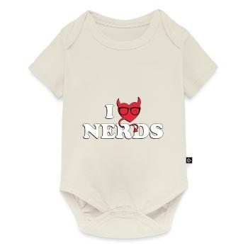 I Love Nerds tshirt - I Heart Nerds - Baby Premium short-sleeve bodysuit - off white - Front