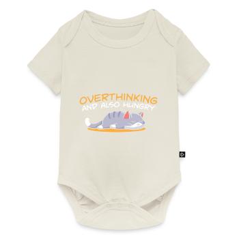 Overthinking And Also Hungry Cat Lover Foodie - Baby Premium short-sleeve bodysuit - off white - Front