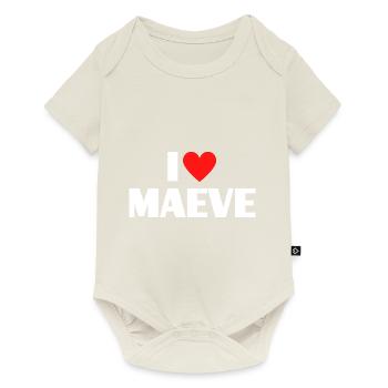 I love Maeve Rotes Herz Liebe Fan Geschenk - Baby Premium Kurzarmbody - Naturweiß - Vorne