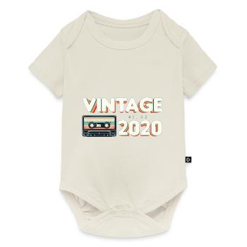 Vintage 2020 Rétro Vintage Nostalgique Anniversaire - Body à manches courtes Premium Bébé - blanc cassé - Devant