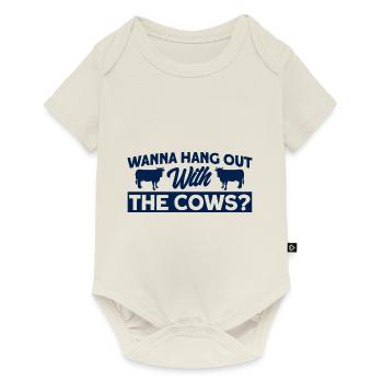 Vous voulez passer du temps avec le cadeau vaches - Body à manches courtes Premium Bébé - blanc cassé - Devant