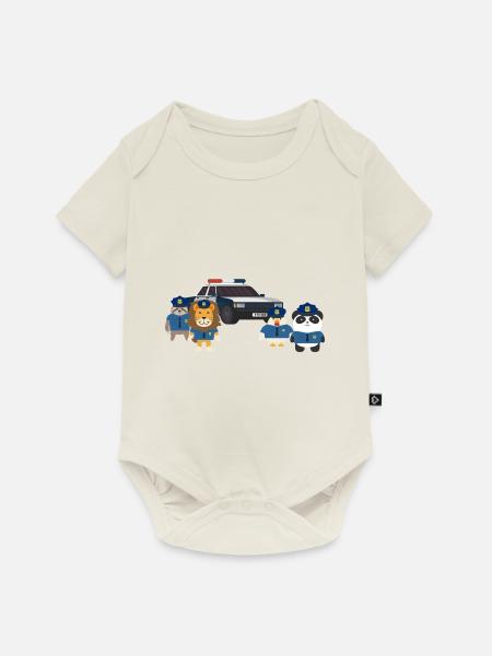 Polizei - Baby Premium Kurzarmbody - Naturweiß